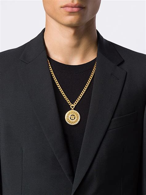 gold god necklace versace|farfetch Versace pendants.